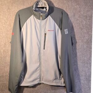 Marmot Mens Gray Two Tone Full‎ Zip Softshell Jacket Large Ropes & Gray Logo